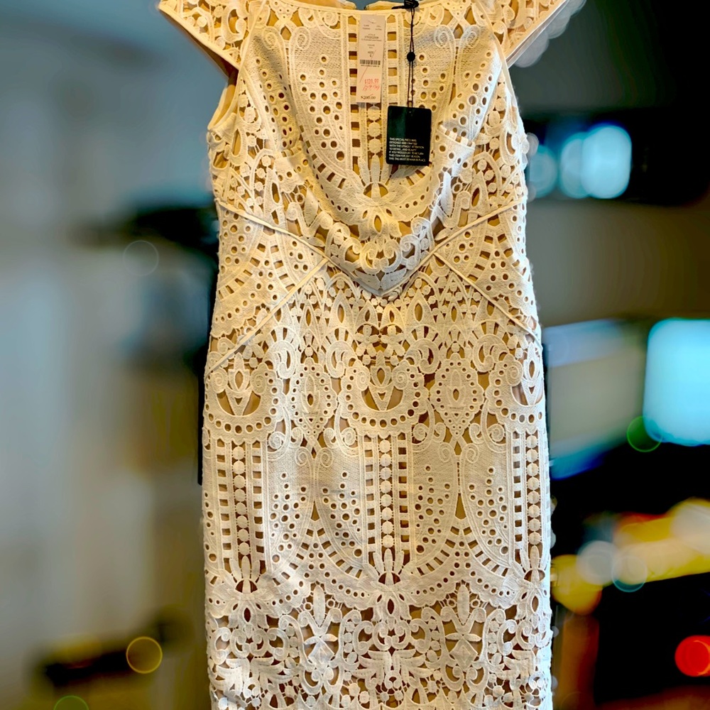 Cap Sleeve Lace Sheath Dress WHBM size 4